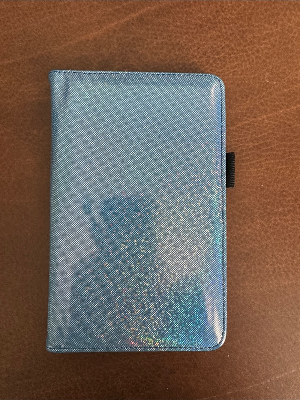 Glitter Blue Servers Book with Pen Loop - Shimmer Finish